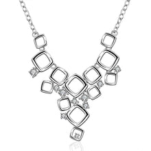silver plated chain squares web all necklaces pendants for women men jewelry smtn J4U66