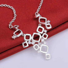 silver plated chain squares web all necklaces pendants for women men jewelry smtn J4U66