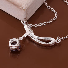 silver plated chain stone bow necklaces pendants for women men jewelry smtn537 J4U66