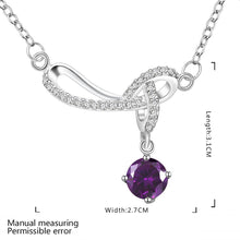 silver plated chain stone bow necklaces pendants for women men jewelry smtn537 J4U66