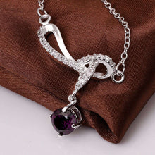silver plated chain stone bow necklaces pendants for women men jewelry smtn537 J4U66