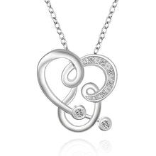 silver plated chain stone heart water drip necklaces pendants for women men jewelry smtn505 J4U66