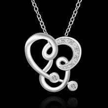 silver plated chain stone heart water drip necklaces pendants for women men jewelry smtn505 J4U66