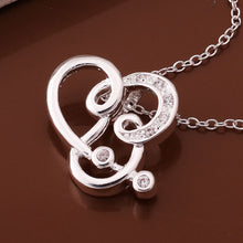 silver plated chain stone heart water drip necklaces pendants for women men jewelry smtn505 J4U66