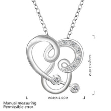 silver plated chain stone heart water drip necklaces pendants for women men jewelry smtn505 J4U66