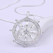 silver plated chain wheel necklaces pendants for women men jewelry smtn7 J4U66