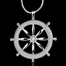 silver plated chain wheel necklaces pendants for women men jewelry smtn7 J4U66