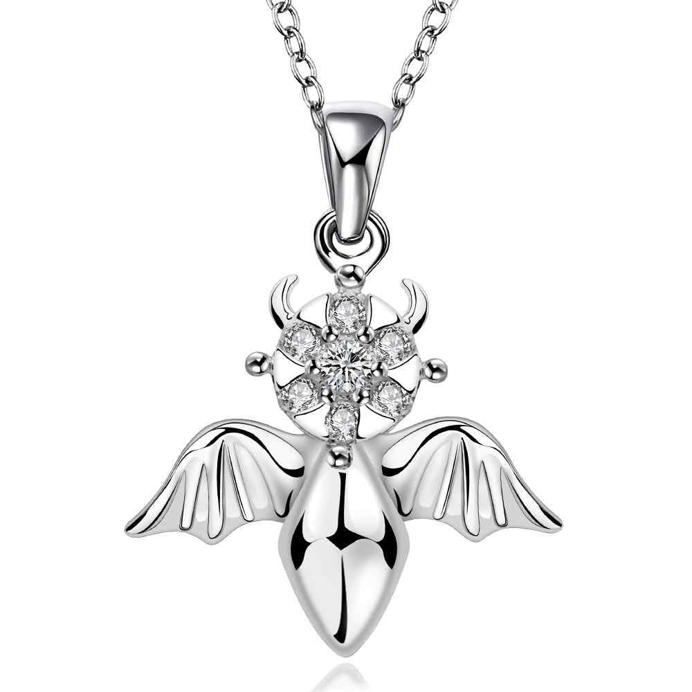 silver plated chain wings necklaces pendants for women men jewelry smtn75 J4U66