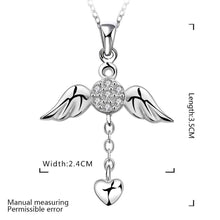silver plated chain wings and heart necklaces pendants for women men jewelry smtn74 J4U66