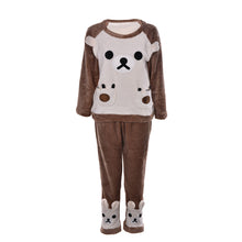 pajama women flannel animal pajama sets sleepwear bear/ girl/ coral fleece pajama J4U66