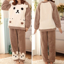 pajama women flannel animal pajama sets sleepwear bear/ girl/ coral fleece pajama J4U66