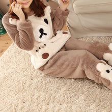 pajama women flannel animal pajama sets sleepwear bear/ girl/ coral fleece pajama J4U66