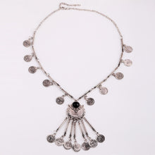 women Bohemian Vintage Coin Long Pendant Necklace Silver Chain Gypsy Tribal Ethnic silver jewelry Tassel Necklace J4U66