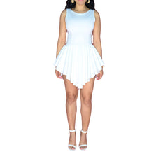 women dress solid sleeveless irregular hem dresses women pleated sexy causal bandage women dress plus size J4U66