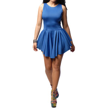 women dress solid sleeveless irregular hem dresses women pleated sexy causal bandage women dress plus size J4U66