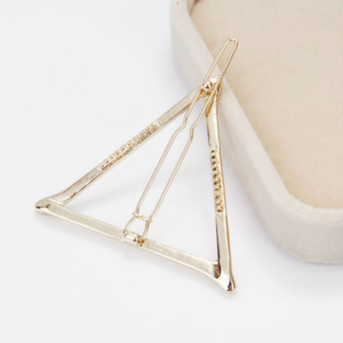 women's s gold silver plated metal triangle hair clip jewelry for women accessories pinzas de pelo J4U66